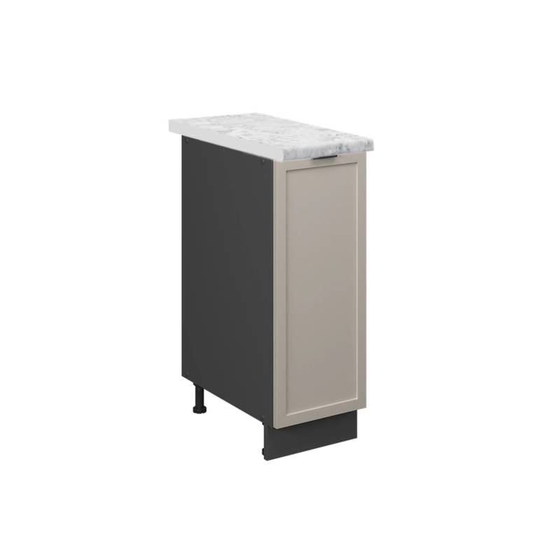 Vicco Apothekerschrank Fame-Line GrauBeige 30 cm AP Marmor mit Anthrazit Korpus von Vicco