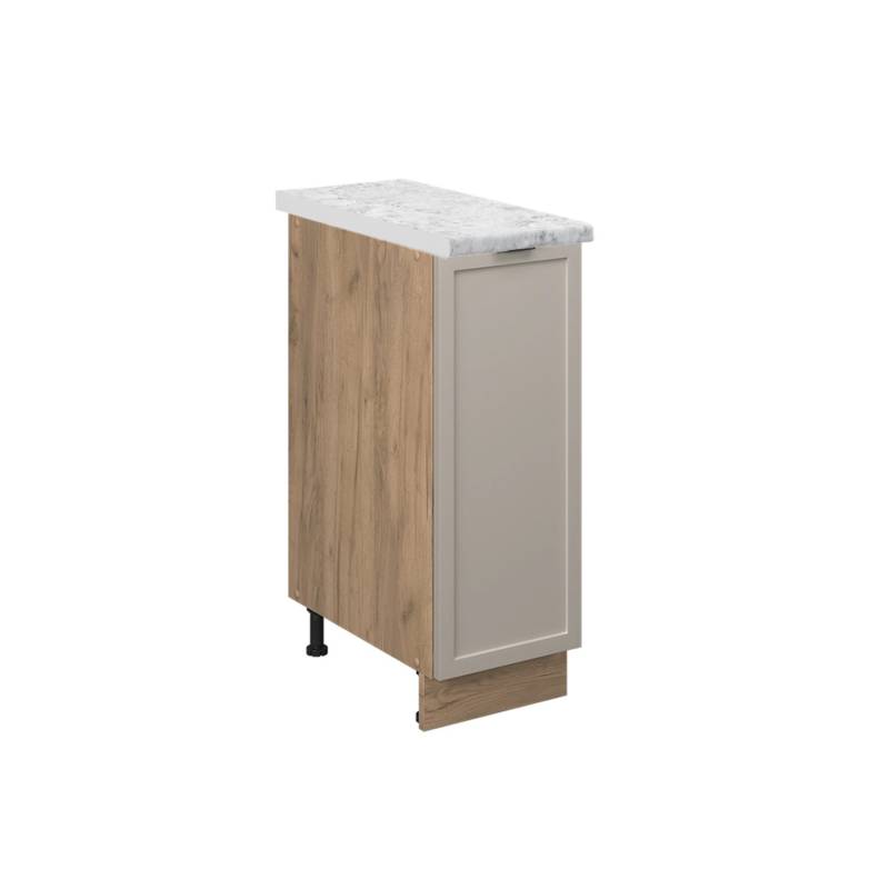 Vicco Apothekerschrank Fame-Line GrauBeige 30 cm AP Marmor mit Goldkraft Eiche Korpus von Vicco
