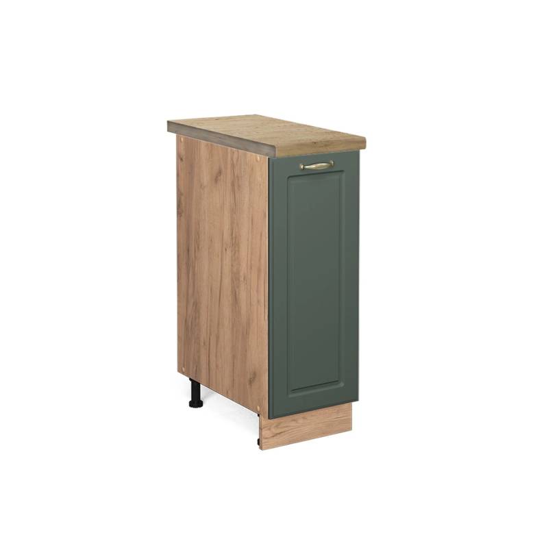Vicco Apothekerschrank Fame-Line Grün-Gold Landhaus/Goldkraft Eiche 30 cm AP Eiche von Vicco