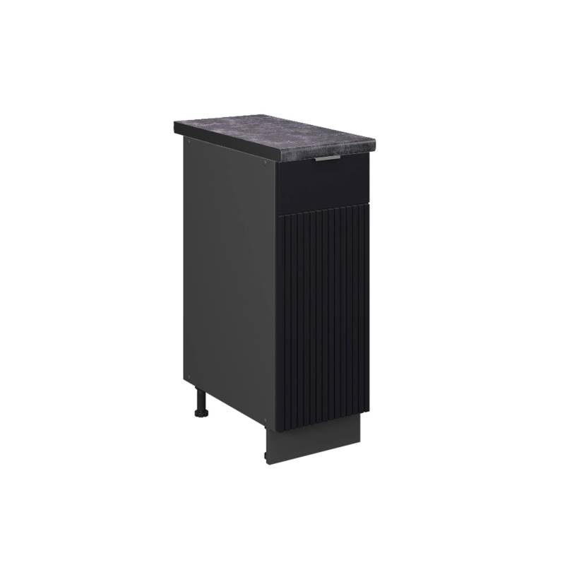 Vicco Apothekerschrank Fame-Line Schwarz Gestreift 30 cm AP Anthrazit von Vicco