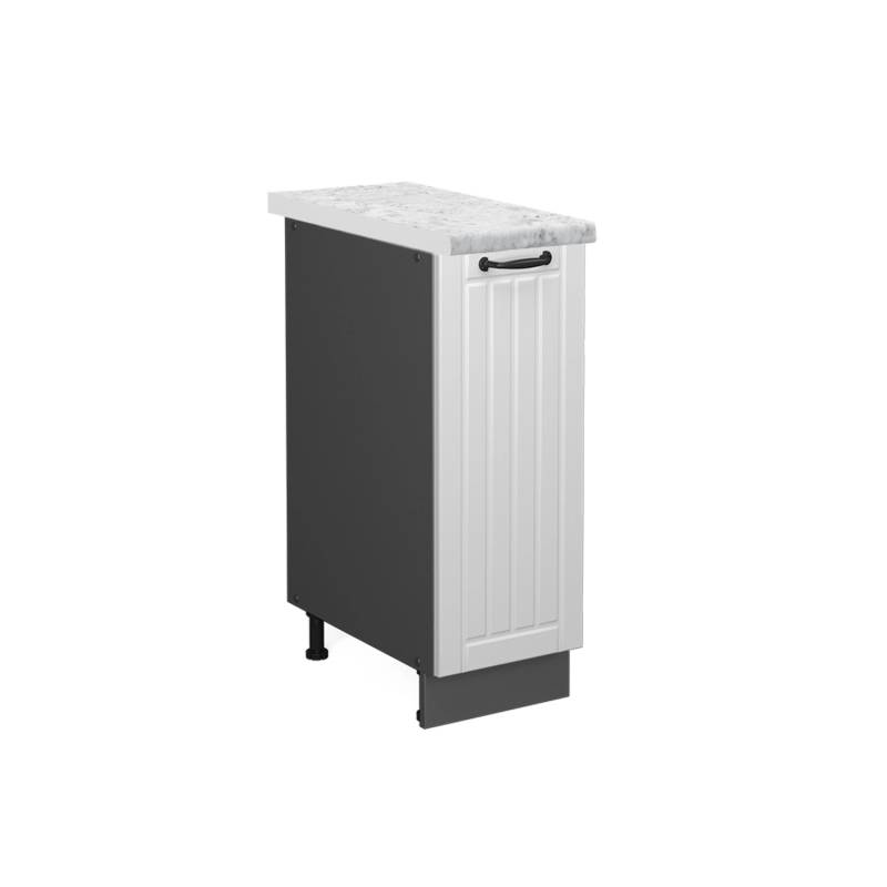 Vicco Apothekerschrank Fame-Line Weiß Landhaus/Anthrazit 30 cm AP Marmor von Vicco