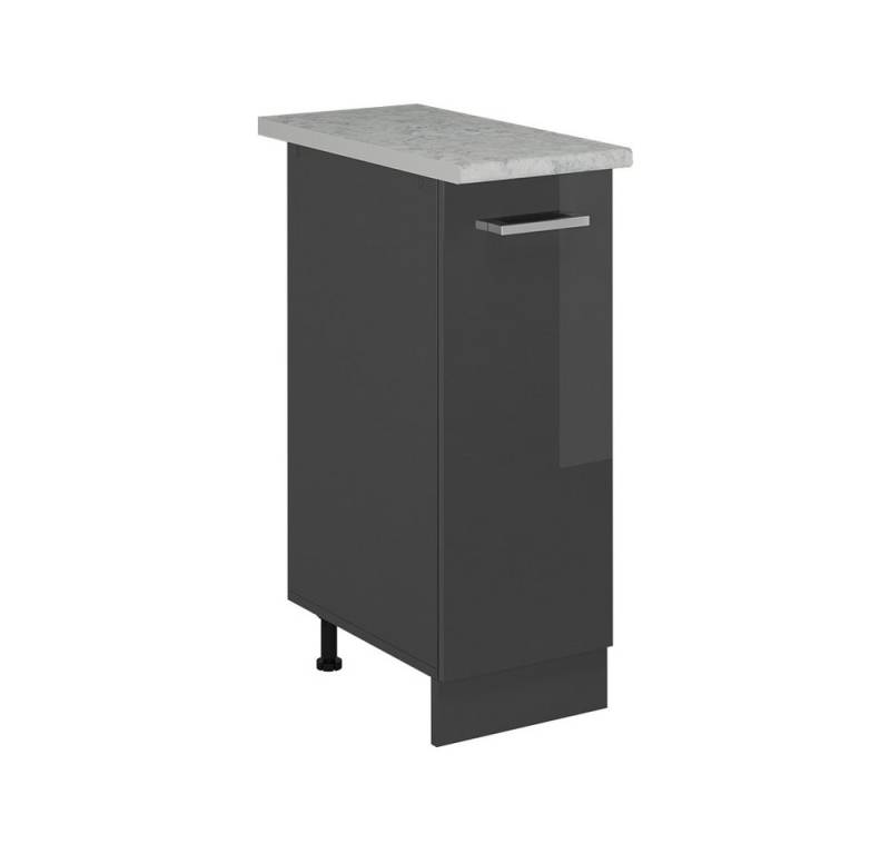 Vicco Apothekerschrank R-Line, Anthrazit Hochglanz/Anthrazit, 30 cm AP Marmor von Vicco