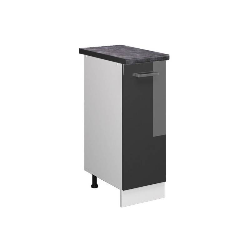 Vicco Apothekerschrank R-Line, Anthrazit Hochglanz/Weiß, 30 cm, AP Anthrazit von Vicco