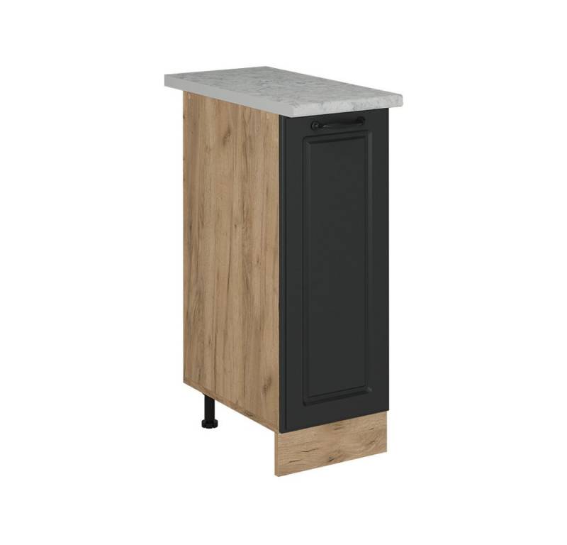 Vicco Apothekerschrank R-Line, Anthrazit Landhaus/Goldkraft Eiche, 30 cm AP Marmor von Vicco