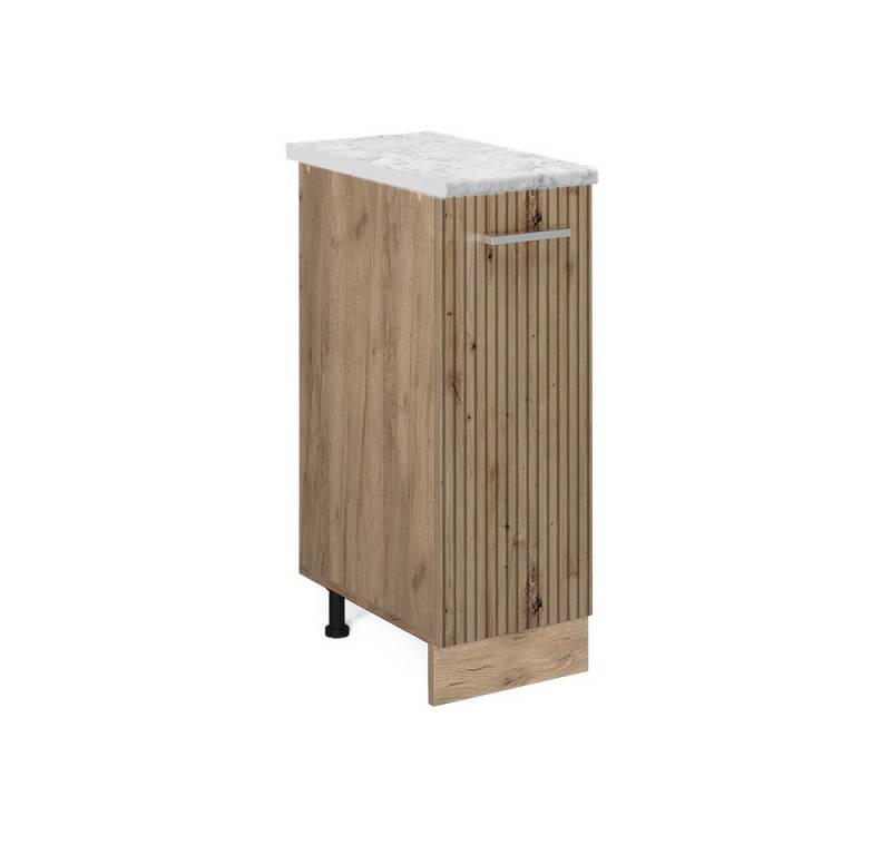 Vicco Apothekerschrank R-Line, Artisan-Eiche/Goldkraft Eiche, 30 cm AP Marmor von Vicco