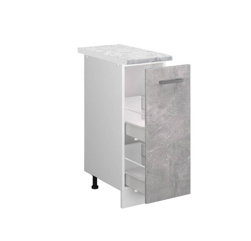 Vicco Apothekerschrank R-Line, Beton/Weiß, 30 cm, AP Marmor von Vicco