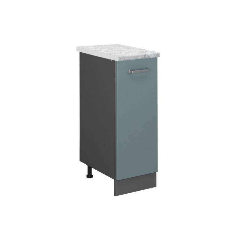 Vicco Apothekerschrank R-Line, Blau-Grau/Anthrazit, 30 cm AP Marmor von Vicco