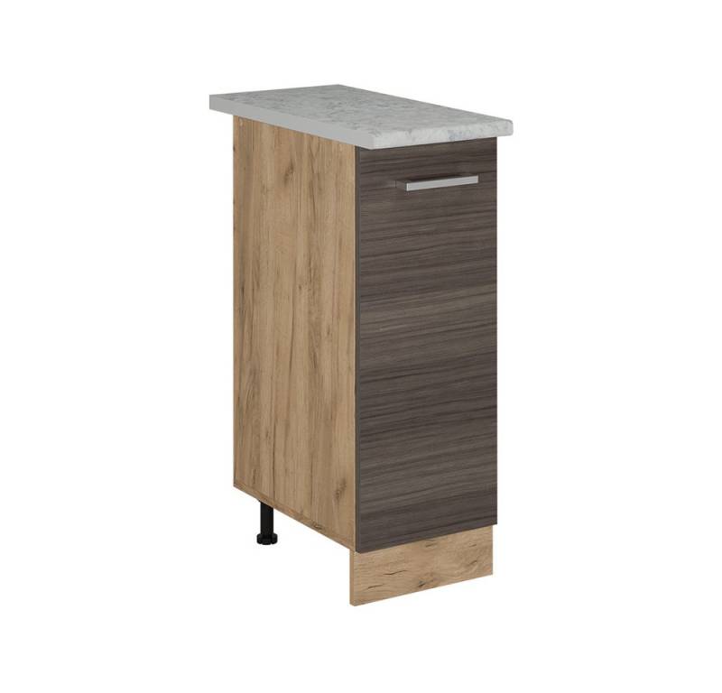 Vicco Apothekerschrank R-Line, Edelgrau/Goldkraft Eiche, 30 cm AP Marmor von Vicco