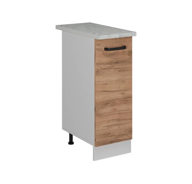 Vicco Apothekerschrank R-Line, Goldkraft Eiche/Weiß, 30 cm AP Marmor von Vicco