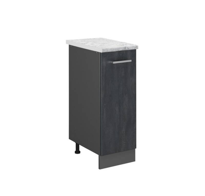Vicco Apothekerschrank R-Line, Schwarz Beton/Anthrazit, 30 cm AP Marmor von Vicco