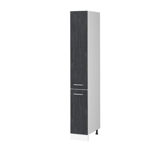 Vicco Apothekerschrank R-Line, Medizinschrank für die Küche, Schwarz Beton/Weiß, 30 cm von Vicco