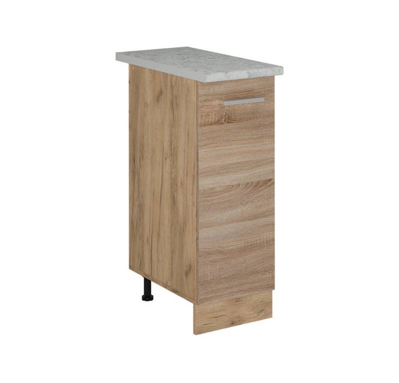 Vicco Apothekerschrank R-Line, Sonoma/Goldkraft Eiche, 30 cm AP Marmor von Vicco