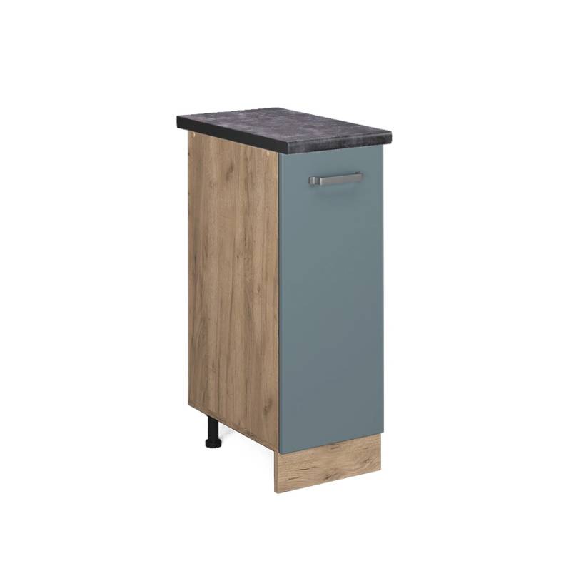 Vicco Apothekerschrank R-Line Blau-Grau/Goldkraft Eiche 30 cm AP Anthrazit von Vicco
