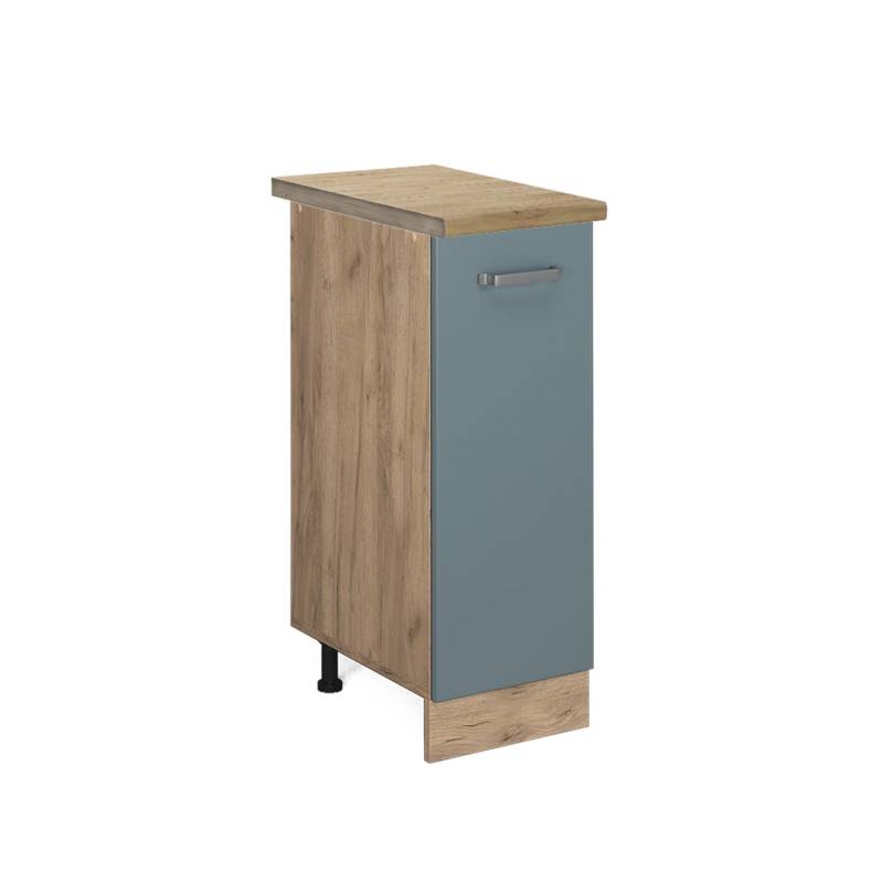 Vicco Apothekerschrank R-Line Blau-Grau/Goldkraft Eiche 30 cm AP Eiche von Vicco