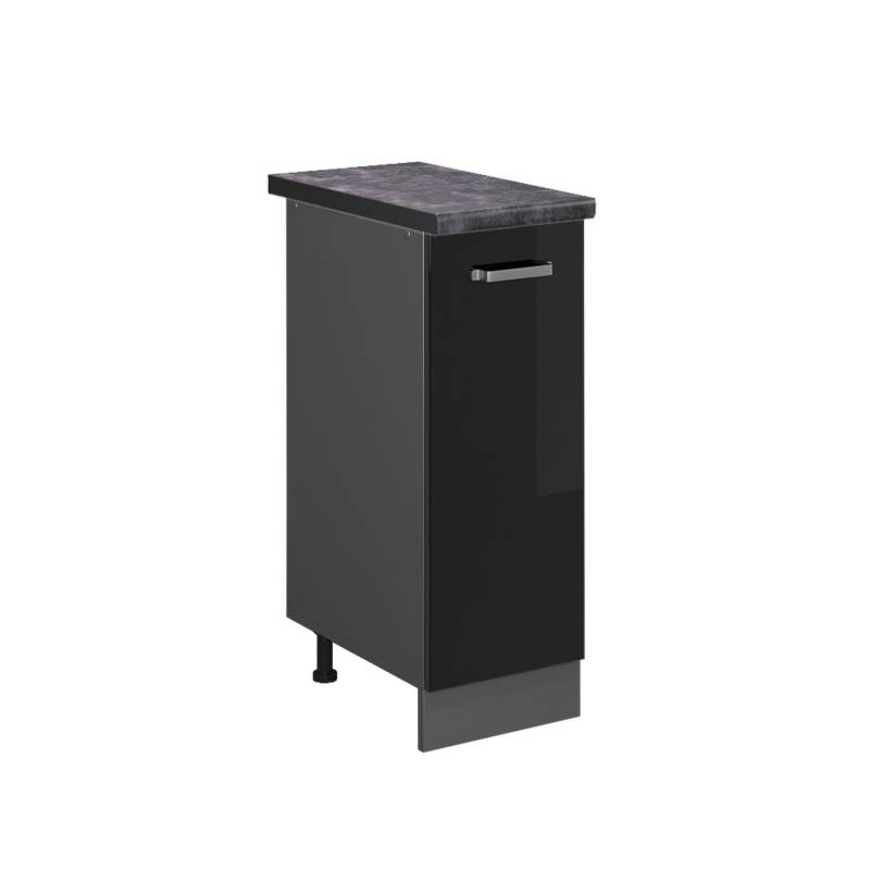 Vicco Apothekerschrank R-Line Schwarz Hochglanz/Anthrazit 30 cm AP Anthrazit von Vicco