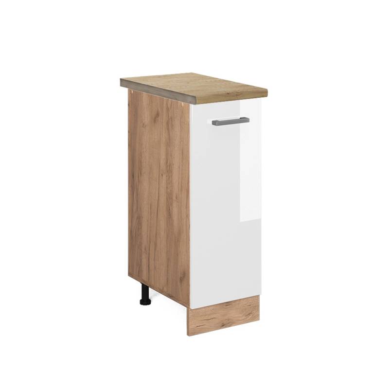 Vicco Apothekerschrank R-Line Weiß Hochglanz/Goldkraft Eiche 30 cm AP Eiche Vicco Apothekerschrank R-Line Weiß Hochglanz/Goldkraft Eiche 30 cm AP Eiche von Vicco