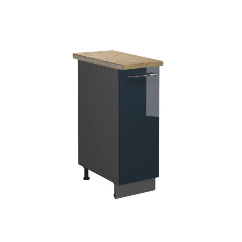 Vicco Apothekerunterschrank Fame-Line Dunkelblau Hochglanz 30 cm AP Eiche von Vicco