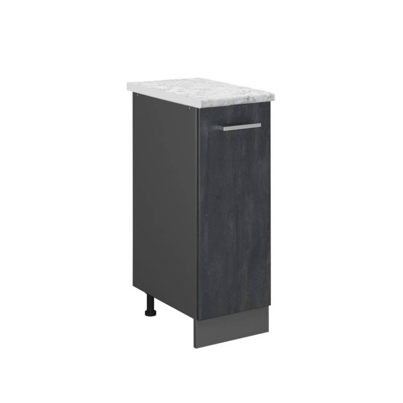 Vicco Apothekerunterschrank R-Line Medizinschrank für die Küche Schwarz Beton 30 cm AP Marmor von Vicco