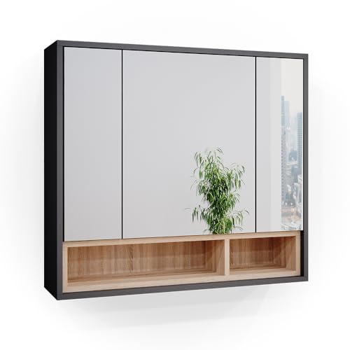 Vicco Bad Spiegelschrank Beatrice, Anthrazit/Sonoma, 80 x 72 cm von Vicco