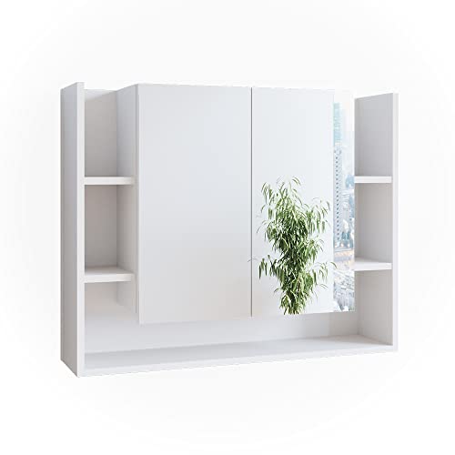 Vicco Bad Spiegelschrank Elira, Weiß, 80.2 x 64 cm von Vicco