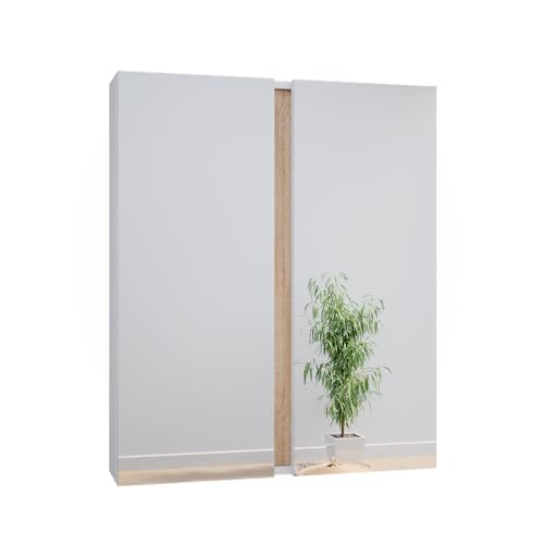 Vicco Bad Spiegelschrank Gloria, Weiß/Sonoma, 70.4 x 84 cm mit 2 Türen von Vicco