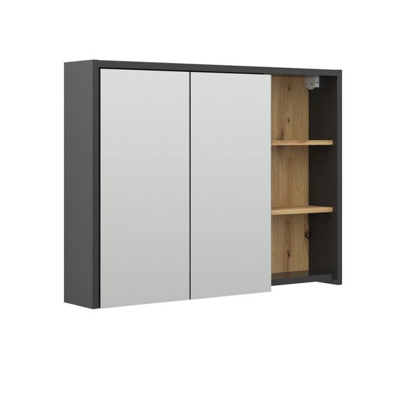Vicco Badezimmerspiegelschrank Viola, Anthrazit/Eiche, 100 x 75 cm (3-St) von Vicco