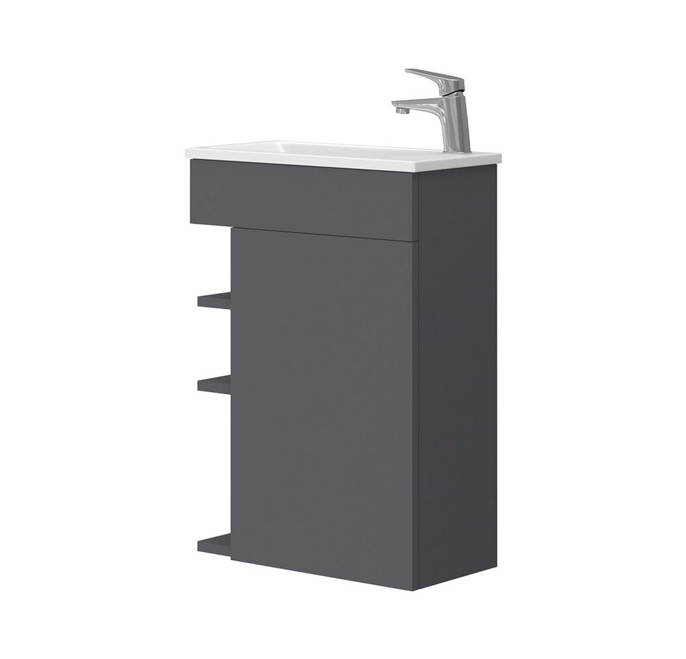 Vicco Badmöbel-Set Amadeo, Anthrazit, 2 Teile, mit Waschbecken, (2-St., 2er Set) von Vicco