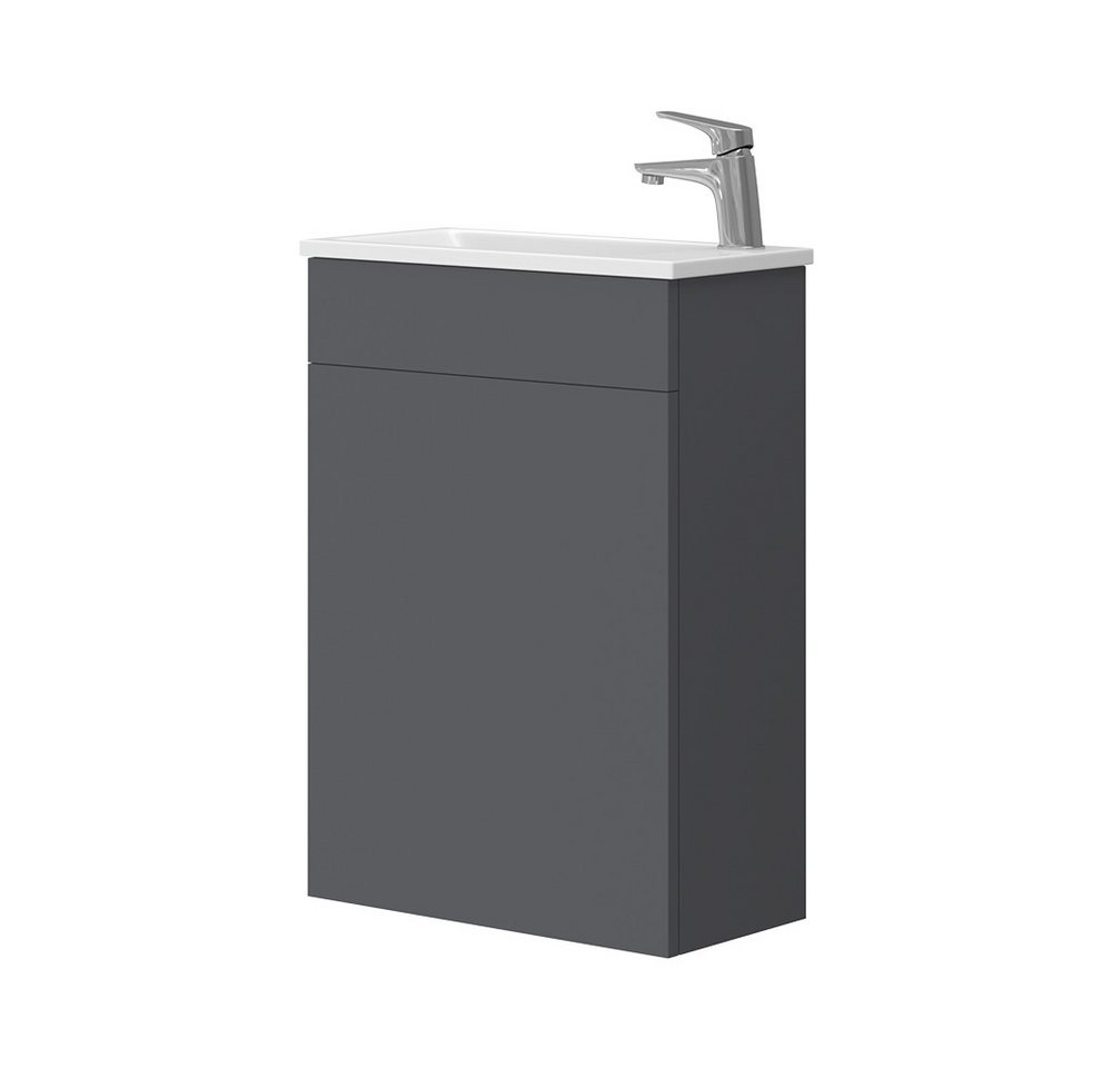 Vicco Badmöbel-Set Amadeo, Anthrazit/Weiß, 2 Teile, mit Waschbecken, (2-St., 2er Set) von Vicco