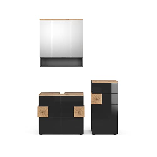Vicco Badmöbel-Set Anthrazit Eden, bestehend aus Bad Spiegelschrank, Waschbeckenunterschrank, Midischrank - Unterschrank- und Hängeschrank-Kombination Vicco Badmöbel-Set Anthrazit Eden, bestehend aus Bad Spiegelschrank, Waschbeckenunterschrank, Midischrank - Unterschrank- und Hängeschrank-Kombination von Vicco