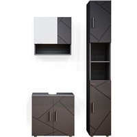 Vicco - Badmöbel-Set Irma, Anthrazit Hochglanz, 3 Teile, mit Hochschrank Vicco - Badmöbel-Set Irma, Anthrazit Hochglanz, 3 Teile, mit Hochschrank von Vicco