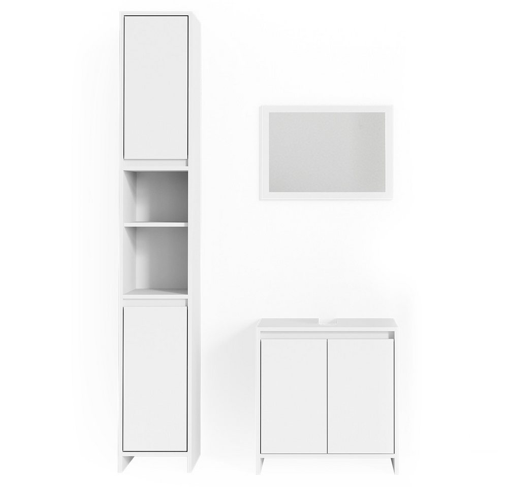 Vicco Badmöbel-Set »Badmöbel Set EMMA Weiß - Spiegel Waschtischunterschrank Hochschrank Bad« Vicco Badmöbel-Set »Badmöbel Set EMMA Weiß - Spiegel Waschtischunterschrank Hochschrank Bad« von Vicco