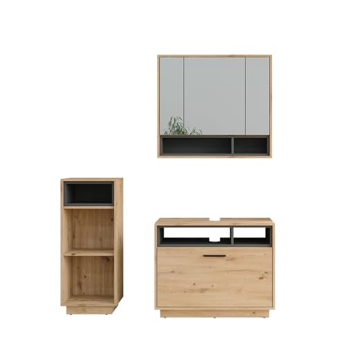Vicco Badmöbel-Set Artisan Eiche/Anthrazit Beatrice, bestehend aus Bad Spiegelschrank, Waschbeckenunterschrank, Midischrank - Harmonische Kombination für EIN stimmiges Bild Vicco Badmöbel-Set Artisan Eiche/Anthrazit Beatrice, bestehend aus Bad Spiegelschrank, Waschbeckenunterschrank, Midischrank - Harmonische Kombination für EIN stimmiges Bild von Vicco