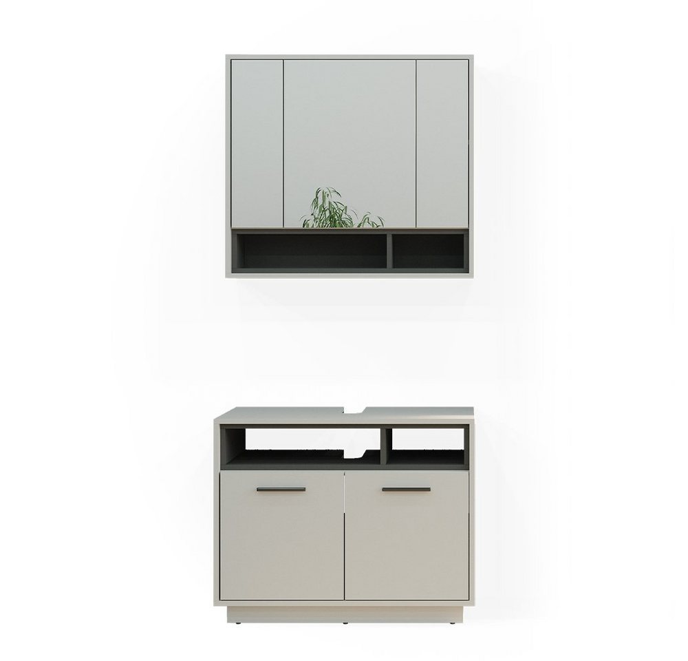 Vicco Badmöbel-Set Beatrice, Grau/Anthrazit, 2 Teile, (2-St., 2-er Set) von Vicco