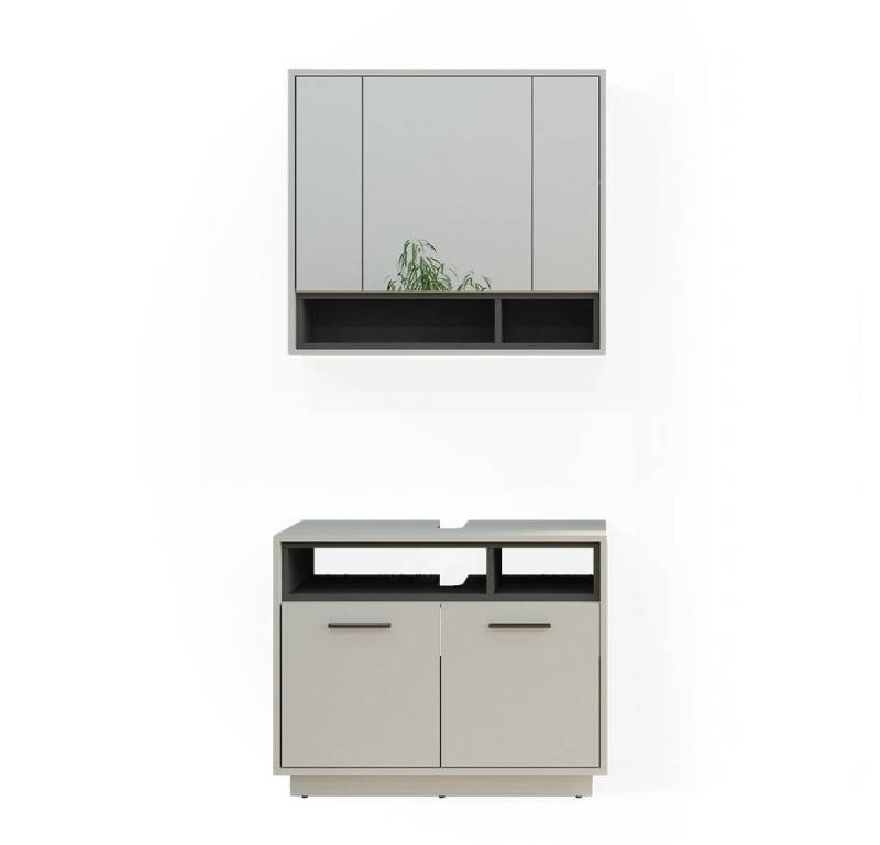 Vicco Badmöbel-Set Beatrice, Grau/Anthrazit, 2 Teile, (2-St., 2-er Set) von Vicco
