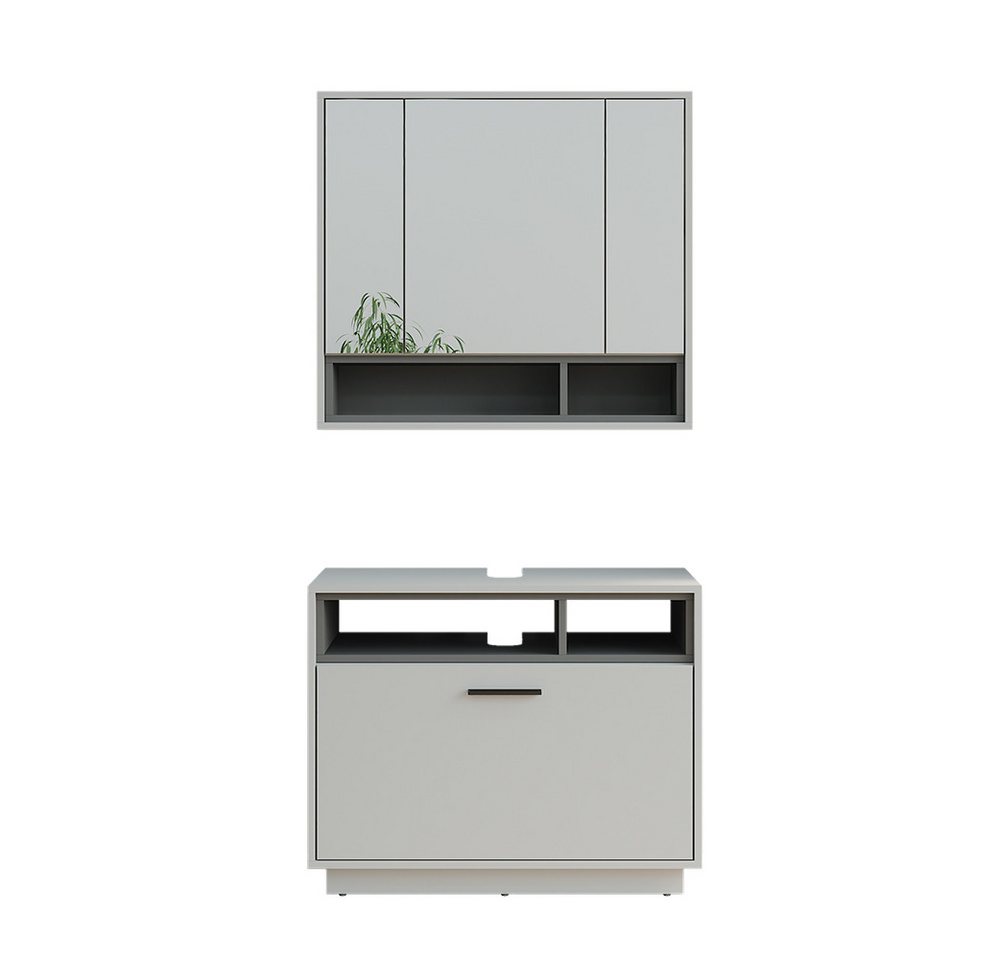 Vicco Badmöbel-Set Beatrice, Grau/Anthrazit, 2 Teile, (2-St., 2er Set) Vicco Badmöbel-Set Beatrice, Grau/Anthrazit, 2 Teile, (2-St., 2er Set) von Vicco