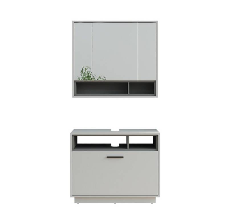 Vicco Badmöbel-Set Beatrice, Grau/Anthrazit, 2 Teile, (2-St., 2er Set) von Vicco