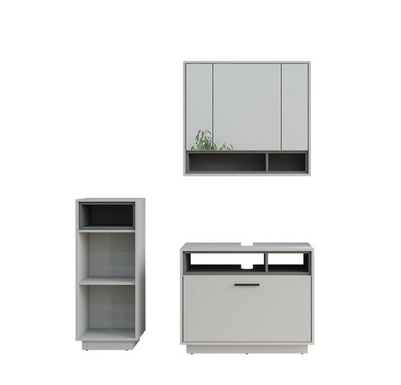 Vicco Badmöbel-Set Beatrice, Grau/Anthrazit, 3 Teile mit Midischrank, (3-St., 3er Set) von Vicco