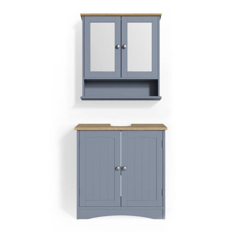 Vicco Badmöbel-Set Bianco, Grau, 2 Teile, (2-St., 2er Set) von Vicco