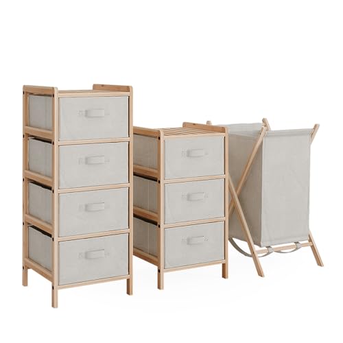 Vicco Badmöbel-Set Bruno, Badezimmerschrank-Set, Beige, 3 Teile von Vicco