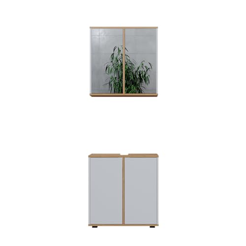 Vicco Badmöbel-Set Weiß/Artisan Didi, bestehend aus Badspiegelschrank, Waschbeckenunterschrank - Unterschrank- und Hängeschrank-Kombination Vicco Badmöbel-Set Weiß/Artisan Didi, bestehend aus Badspiegelschrank, Waschbeckenunterschrank - Unterschrank- und Hängeschrank-Kombination von Vicco