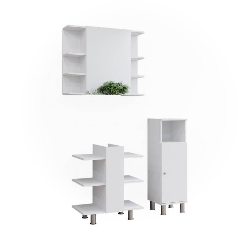 Vicco Badmöbel-Set Fynn, Weiß, 3 Teile, mit Midischrank, (3-St., 3-er Set) von Vicco