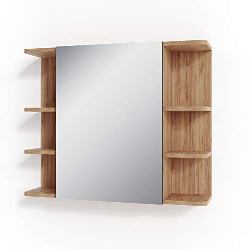 Vicco Badspiegelschrank Fynn, Badezimmerspiegel, Eiche/Anthrazit, 80 x 64 cm von Vicco