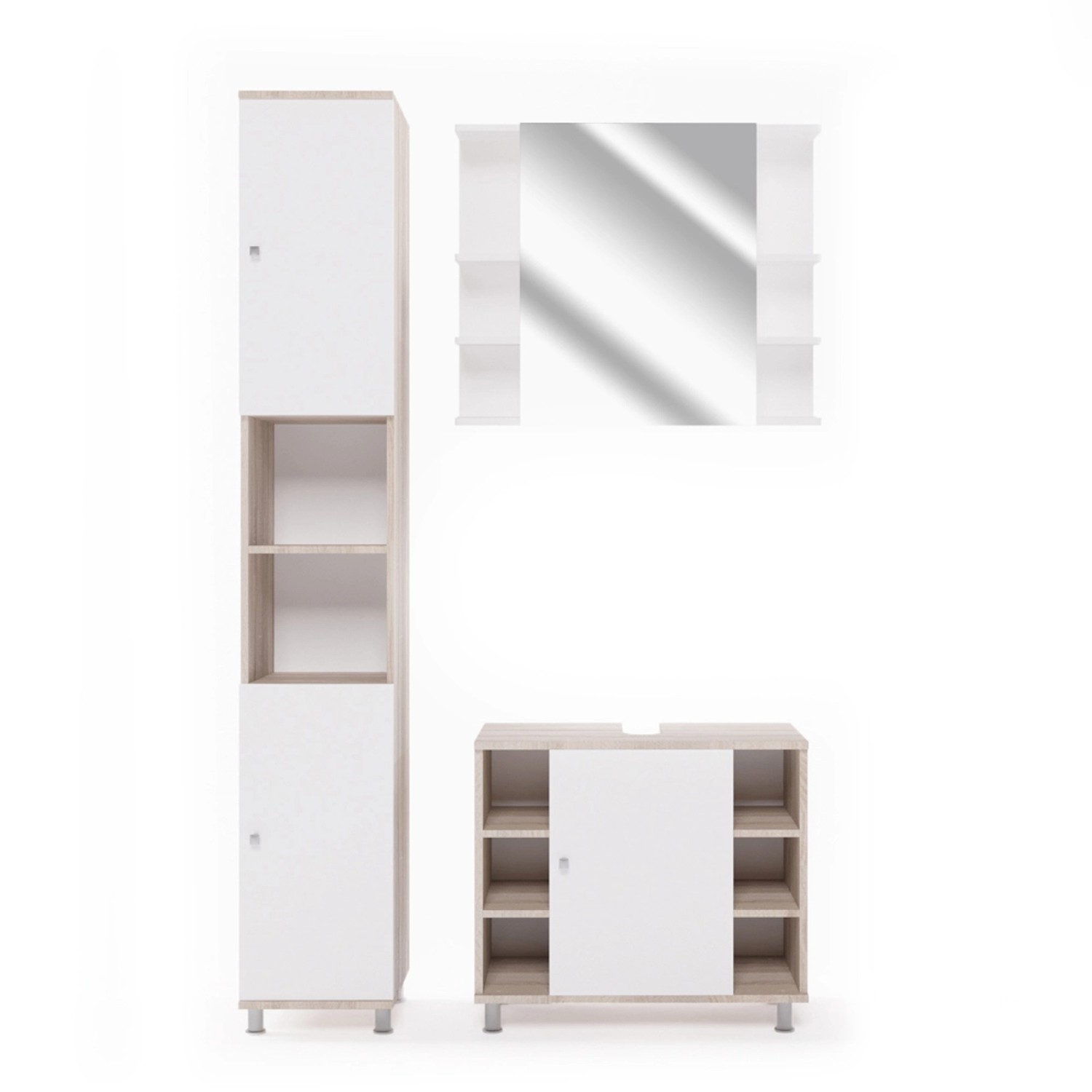Vicco Badmöbel-Set Fynn Sonoma/Weiß 3 Teile mit Hochschrank Vicco Badmöbel-Set Fynn Sonoma/Weiß 3 Teile mit Hochschrank von Vicco