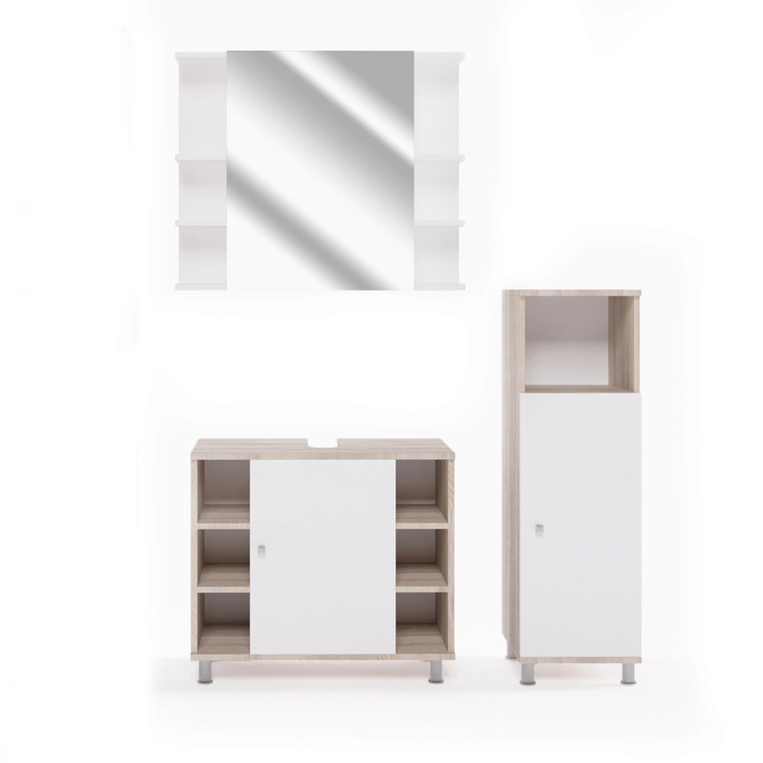 Vicco Badmöbel-Set Fynn Sonoma/Weiß 3 Teile mit Midischrank Vicco Badmöbel-Set Fynn Sonoma/Weiß 3 Teile mit Midischrank von Vicco