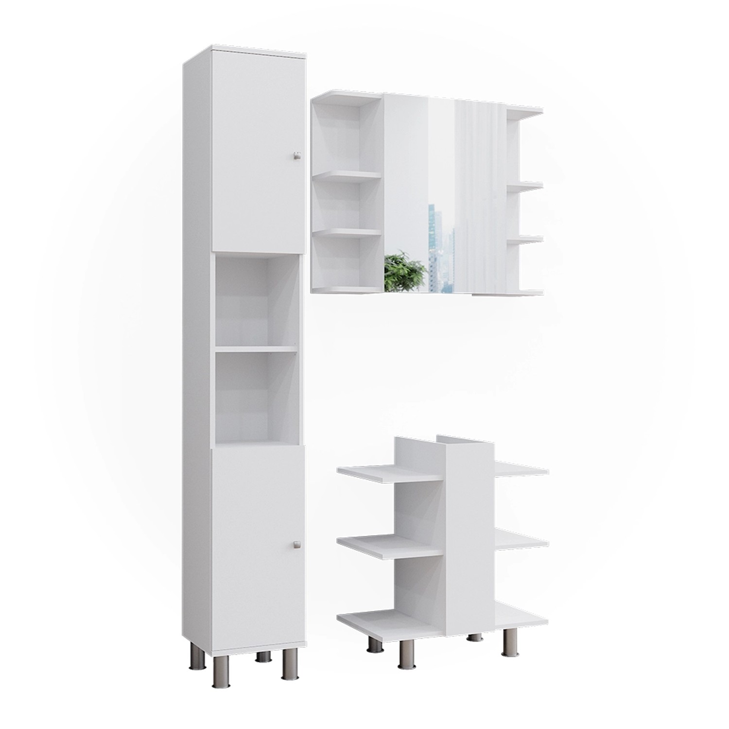 Vicco Badmöbel-Set Fynn Weiß 3 Teile mit Hochschrank Opt 2 Vicco Badmöbel-Set Fynn Weiß 3 Teile mit Hochschrank Opt 2 von Vicco