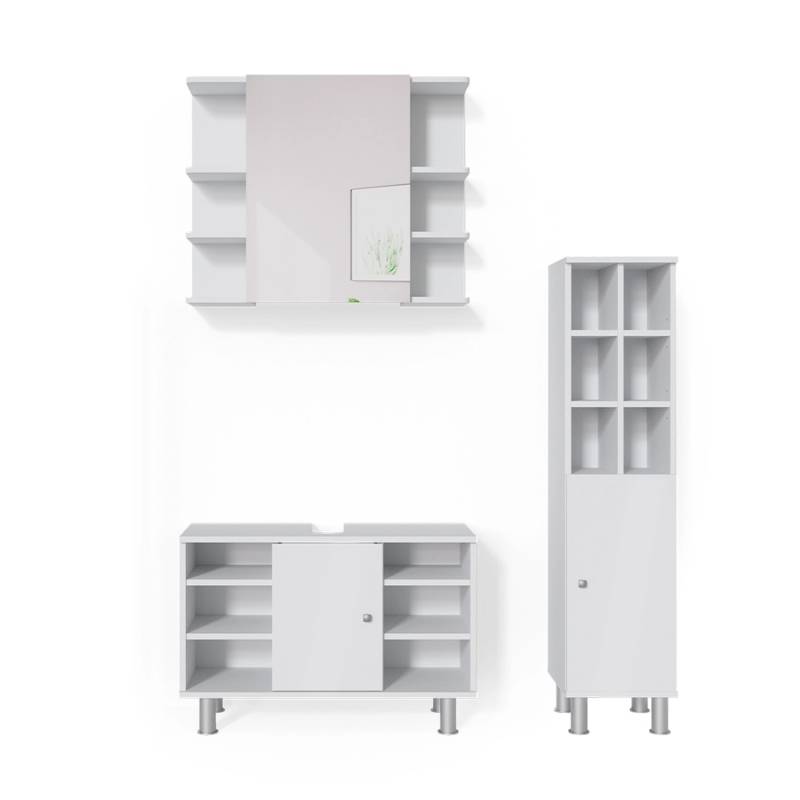 Vicco Badmöbel-Set Fynn Weiß 3 Teile mit Midischrank Tür Groß Vicco Badmöbel-Set Fynn Weiß 3 Teile mit Midischrank Tür Groß von Vicco