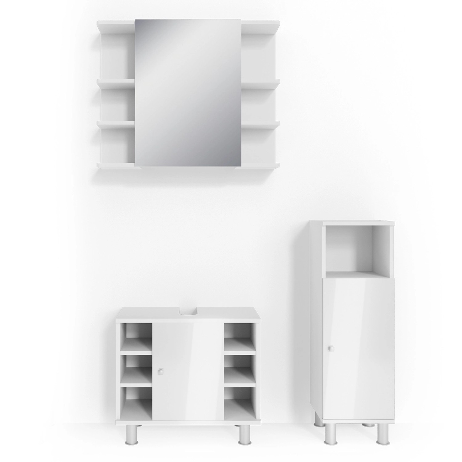Vicco Badmöbel-Set Fynn Weiß Hochglanz 3 Teile mit Midischrank Vicco Badmöbel-Set Fynn Weiß Hochglanz 3 Teile mit Midischrank von Vicco