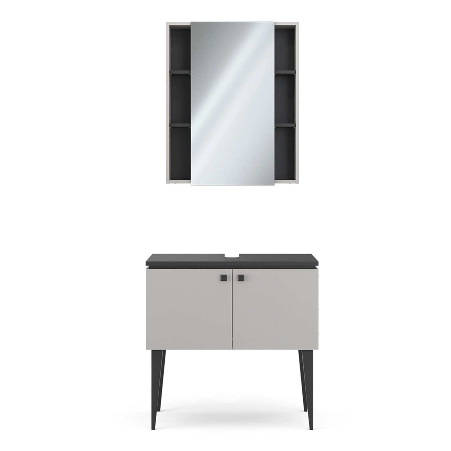 Vicco Badmöbel-Set Gerta Grau/Schwarz 2 Teile Vicco Badmöbel-Set Gerta Grau/Schwarz 2 Teile von Vicco