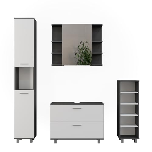 Vicco Badmöbel-Set Ilias, Anthrazit/Weiß, 4 Teile Vicco Badmöbel-Set Ilias, Anthrazit/Weiß, 4 Teile von Vicco