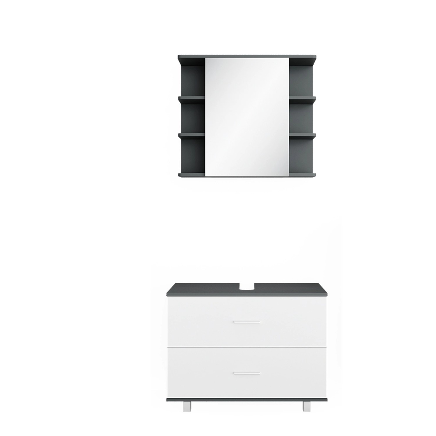 Vicco Badmöbel-Set Ilias Anthrazit/Weiß 2 Teile Unterschrank 80 cm Vicco Badmöbel-Set Ilias Anthrazit/Weiß 2 Teile Unterschrank 80 cm von Vicco